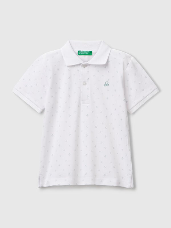 Micro patterned polo shirt in pure cotton Junior Boy