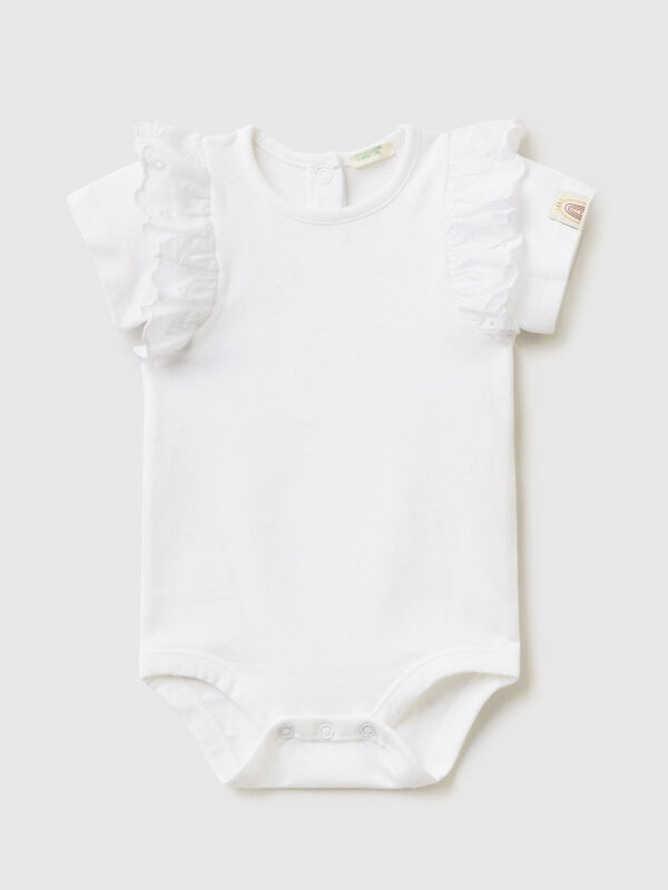 Onesie with flap in broderie anglaise New Born (0-18 months)