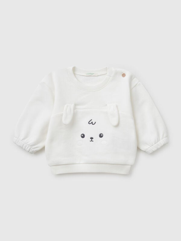 Sweatshirt with embroidery and patches in cotton New Born (0-18 months)