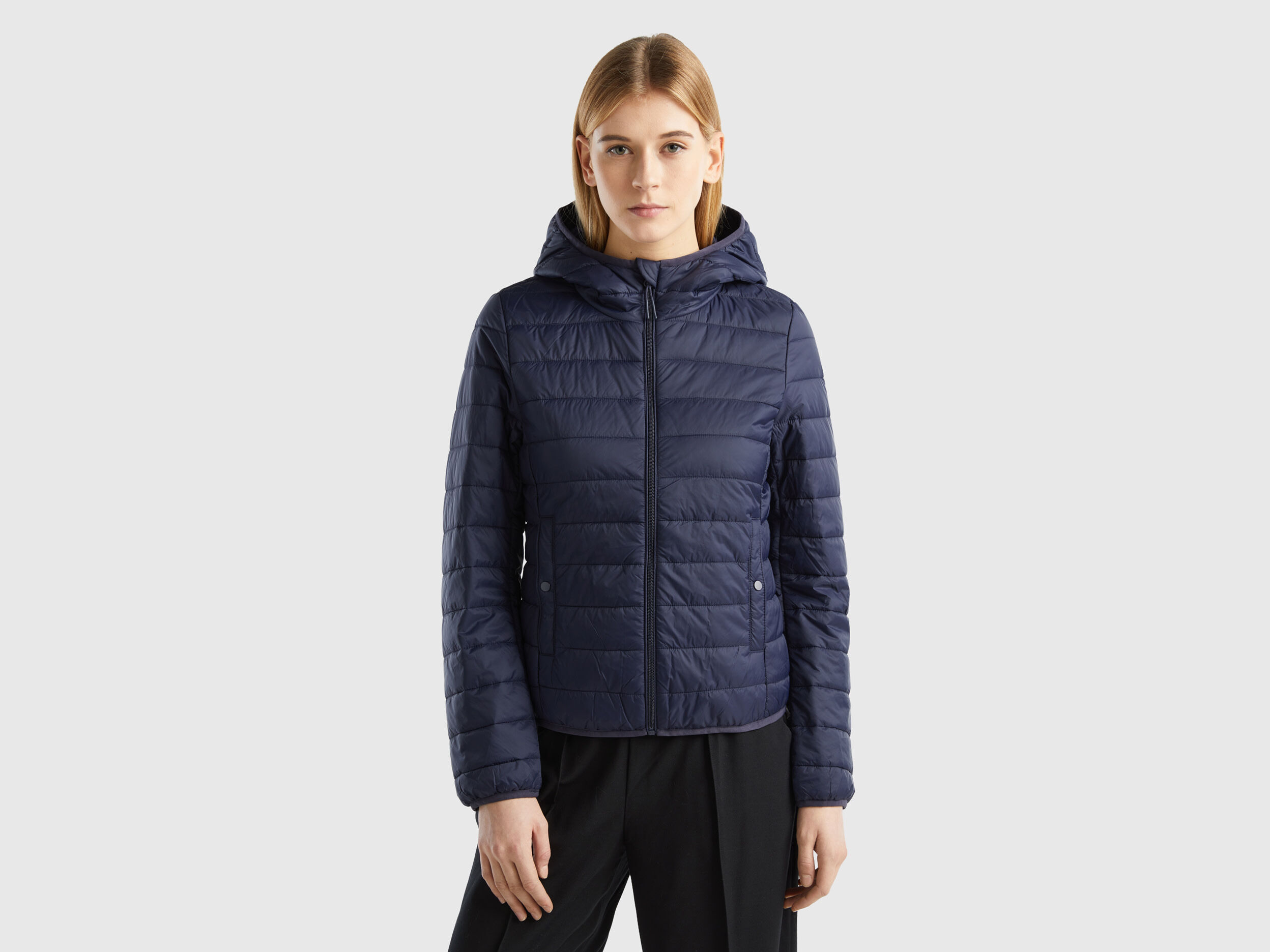 Puffer jacket with recycled wadding Dark Blue Benetton