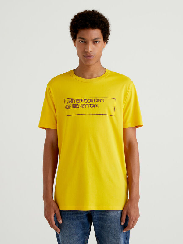 united colors of benetton yellow t shirt