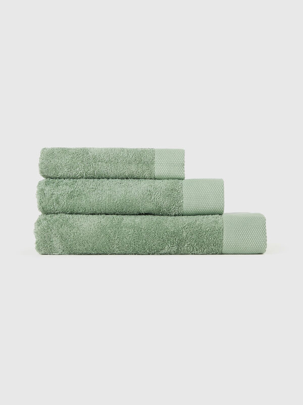 Juego de toallas verdes de 100 % algodón