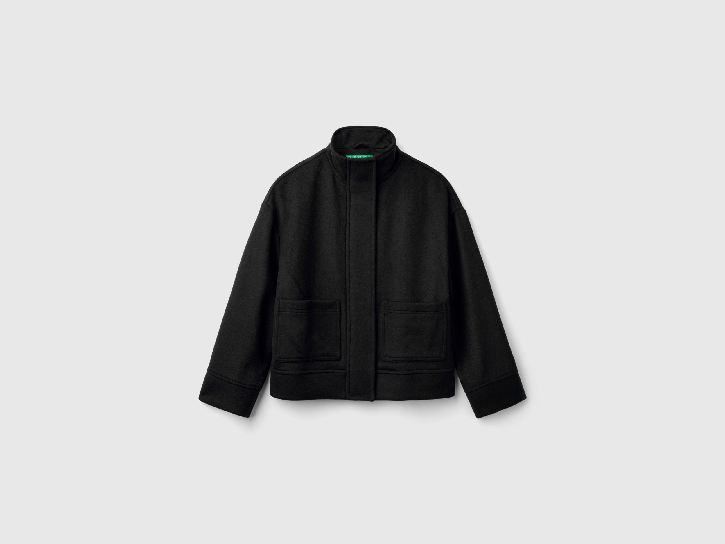最安値に挑戦！ wool recycled in Jacket blend Benetton | Black - ジャケット・アウター