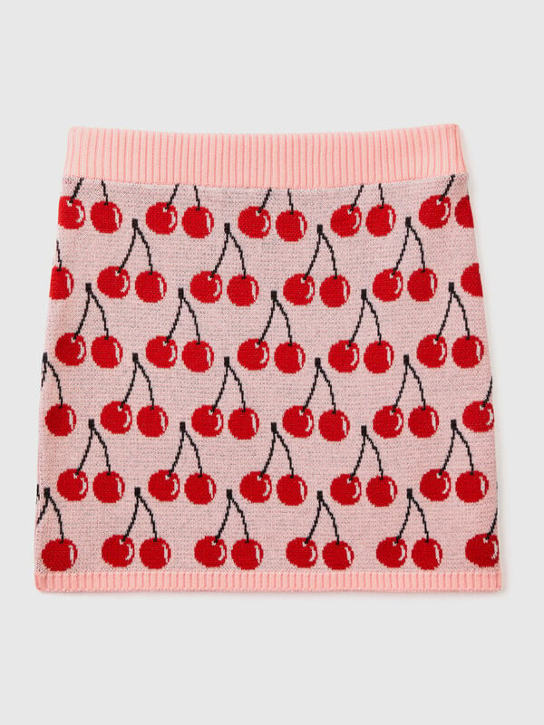 Pink mini skirt with cherry pattern Junior Girl