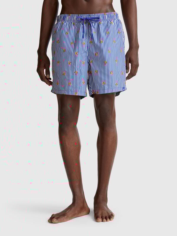 Patterned swim trunks in nylon Men
