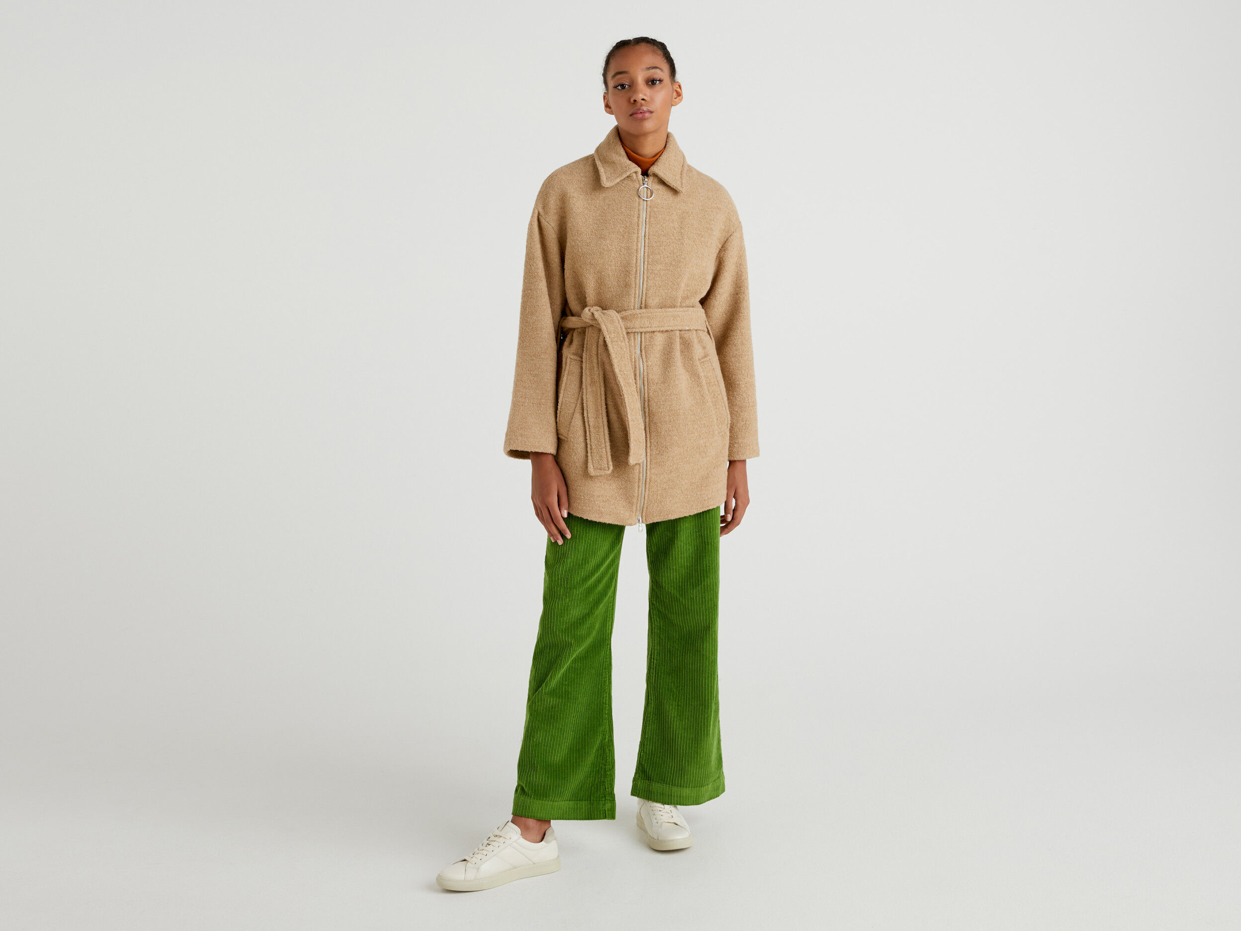 Short coat with belt hotsell