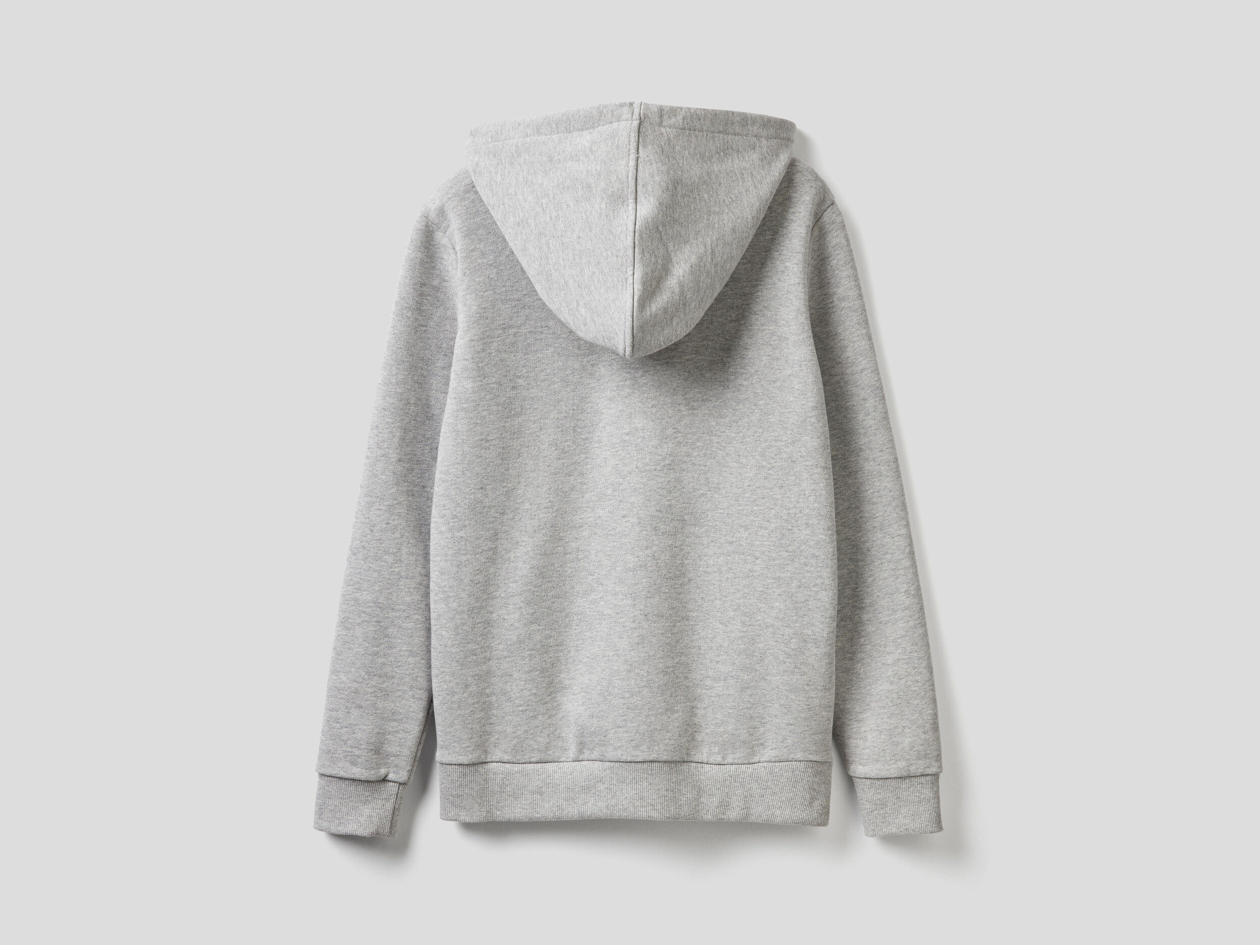 100 cotton sweatshirt with zip and hood Gray Benetton