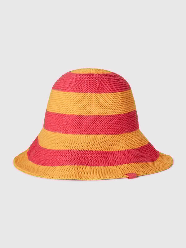 Gorro rayas naranja y fucsia Mujer