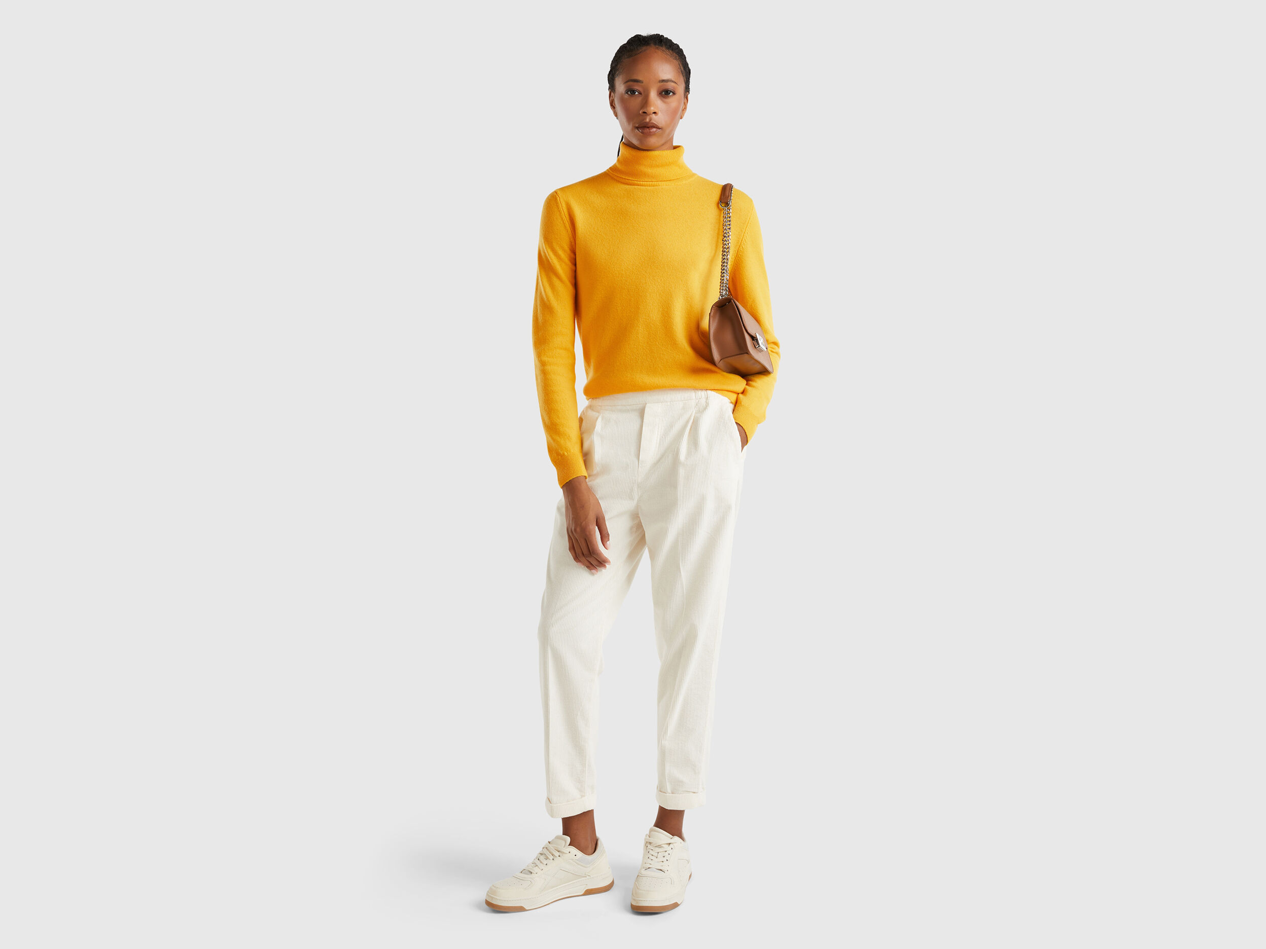 Yellow turtleneck top 2025