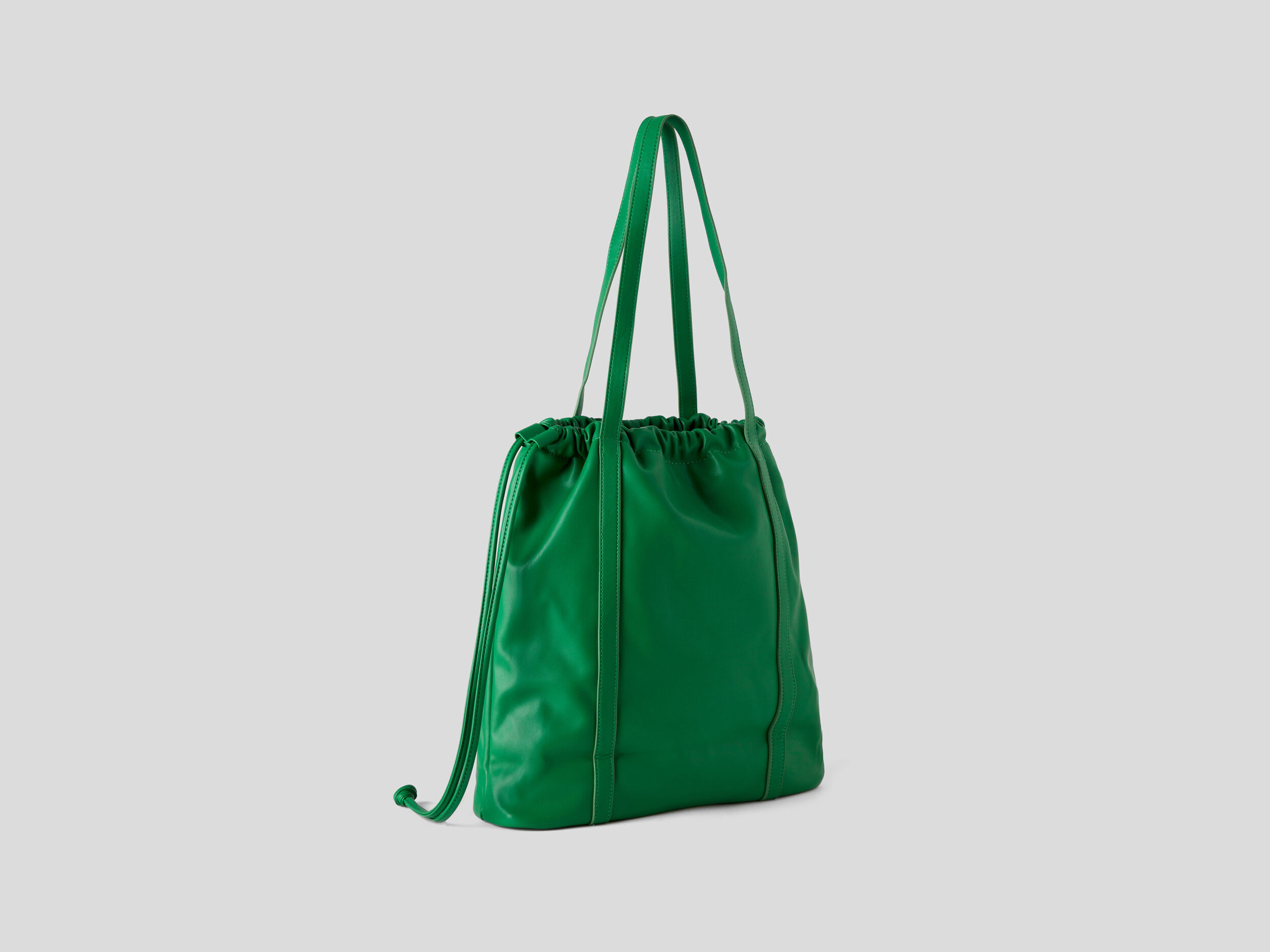 Shopping bag with drawstring - Green | Benetton