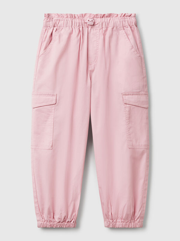Pantalón cargo de algodón elástico Niña