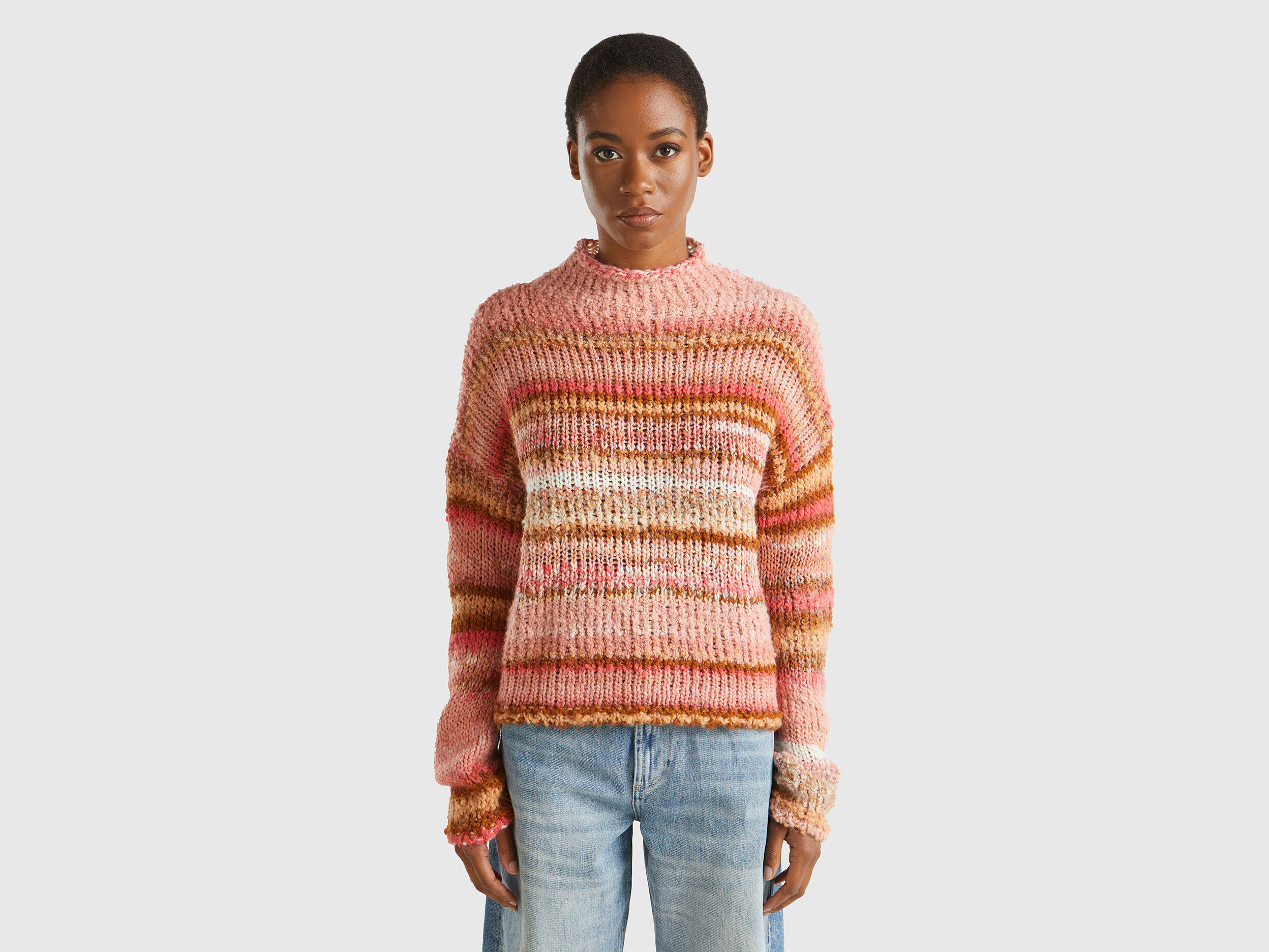 Multicolor sweater in wool blend - Multi-color | Benetton