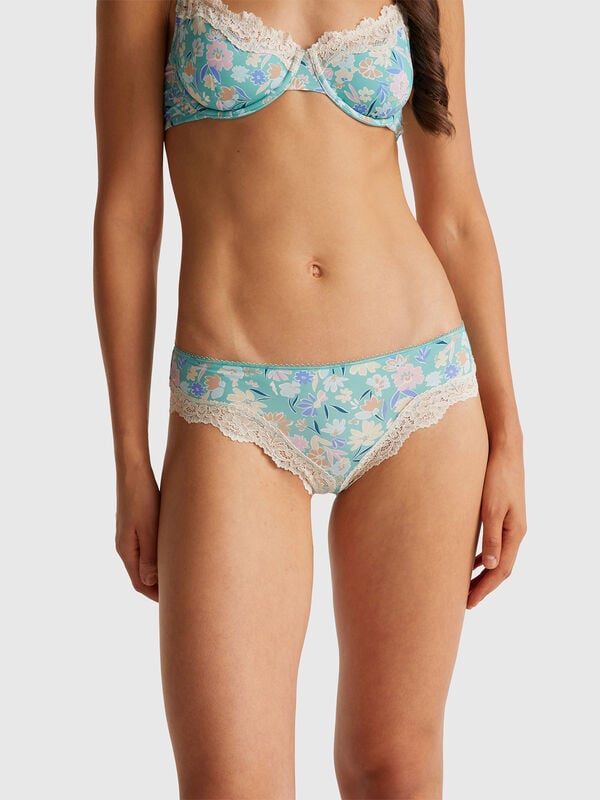 Underwear with floral print Women