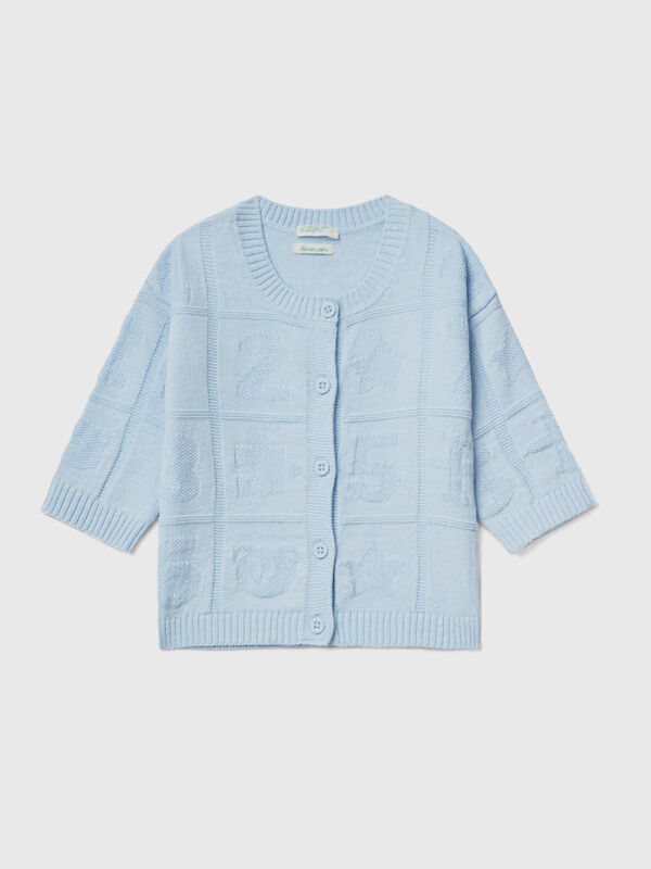 Cardigan in recycled cotton blend New Born (0-18 months)