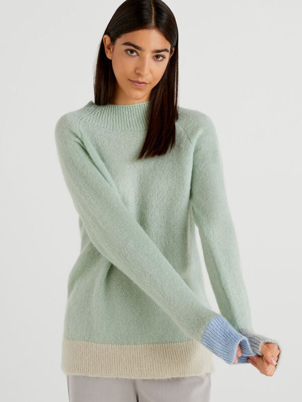 Turtleneck sweater in mohair blend Women