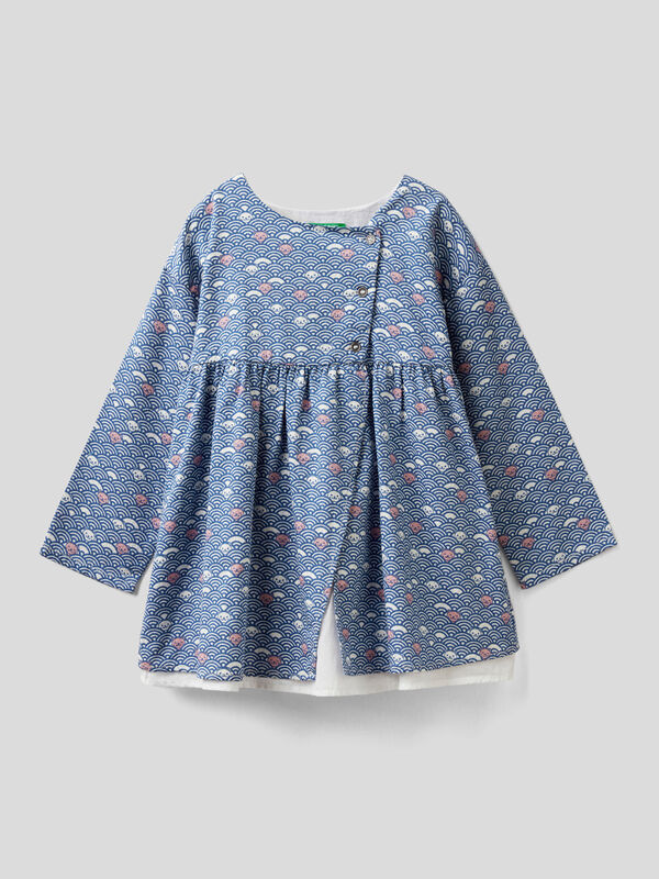 Patterned dress in pure cotton Junior Girl