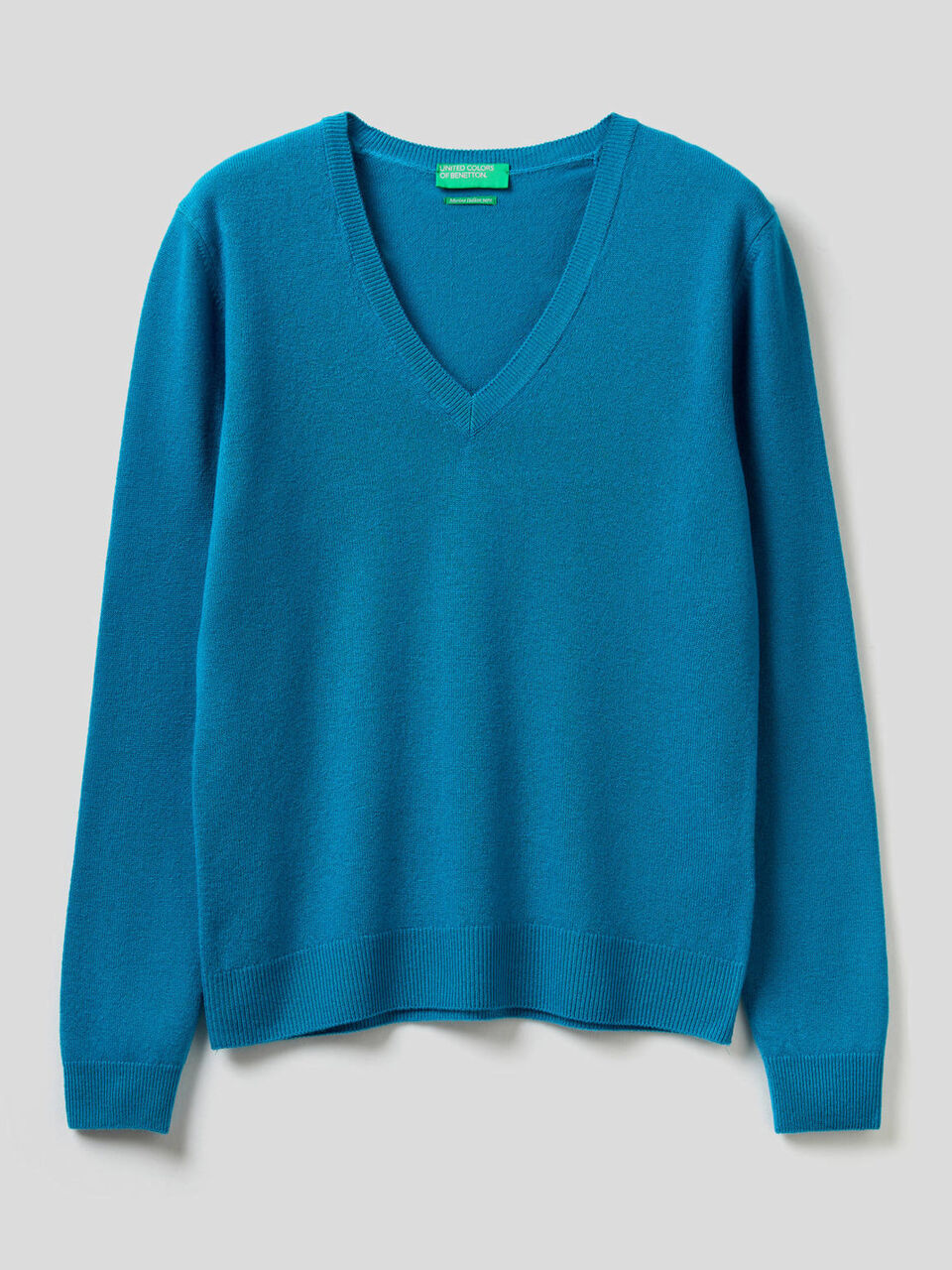 V-neck sweater in pure virgin wool image number null