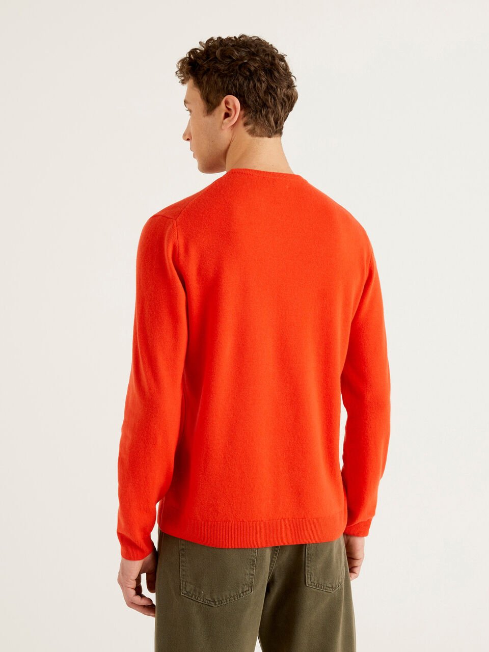 Crew Neck Sweater in Tiger Burnt Orange — C.D. Rigden & Son
