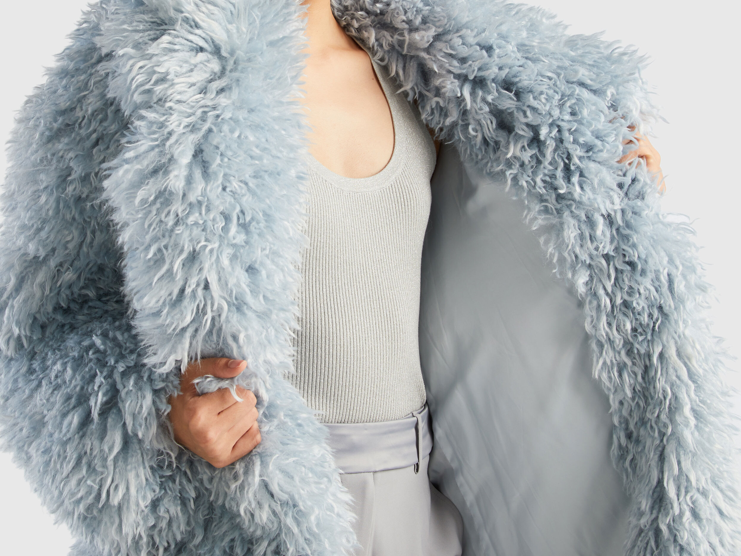 Benetton faux clearance fur coat