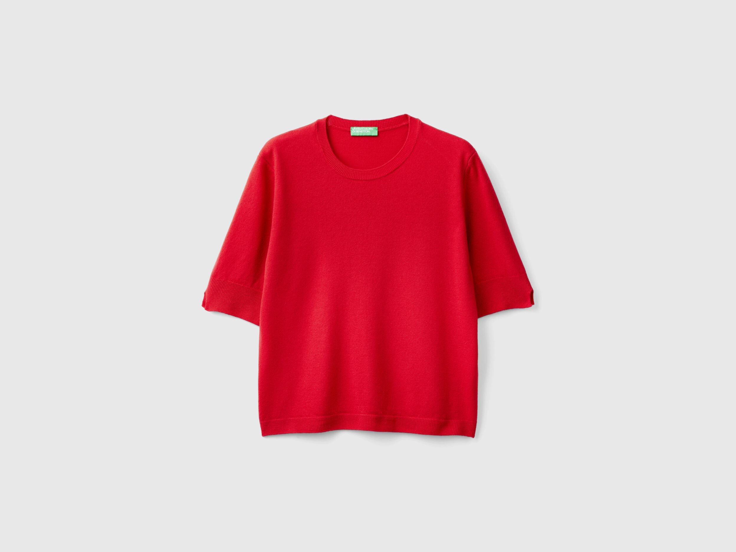 Women's short sleeve red sweater discount