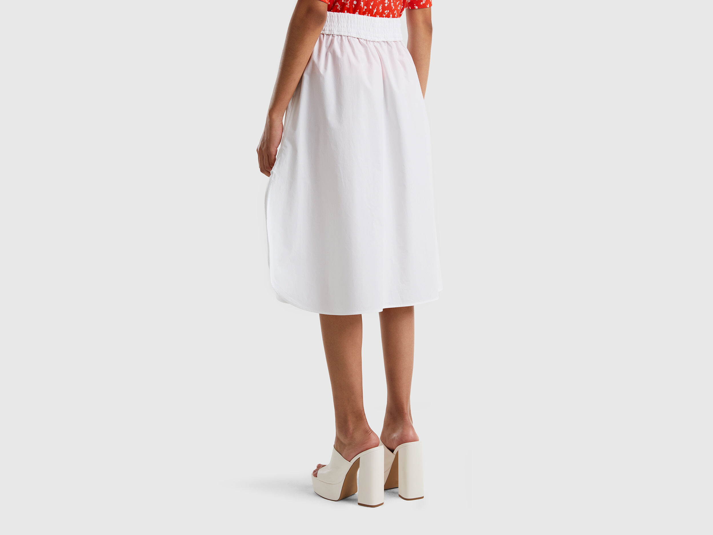 White midi skirt shop 100