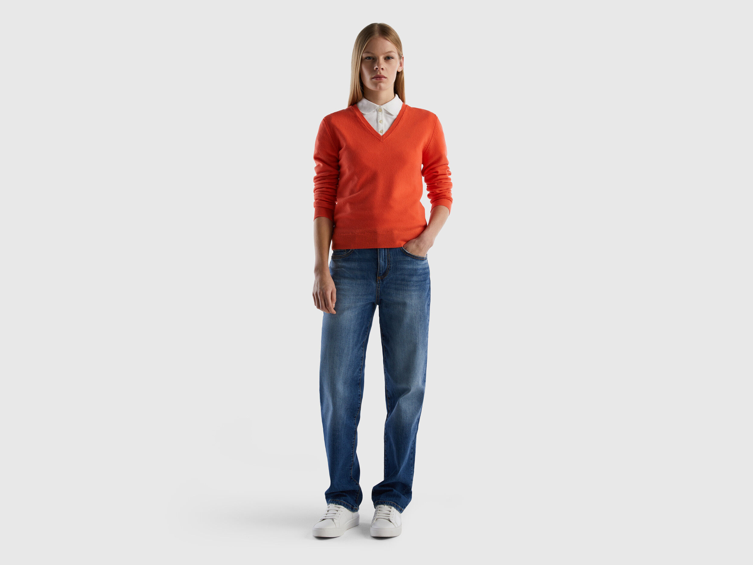 Coral v sales neck sweater