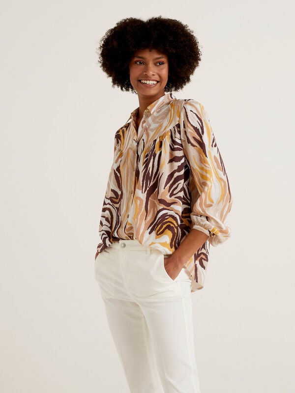 Shirt with multicolor animal print Women