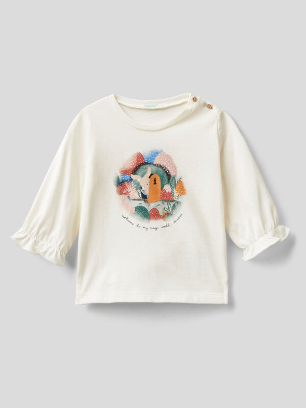 Warm t-shirt with watercolor print New Born (0-18 months)