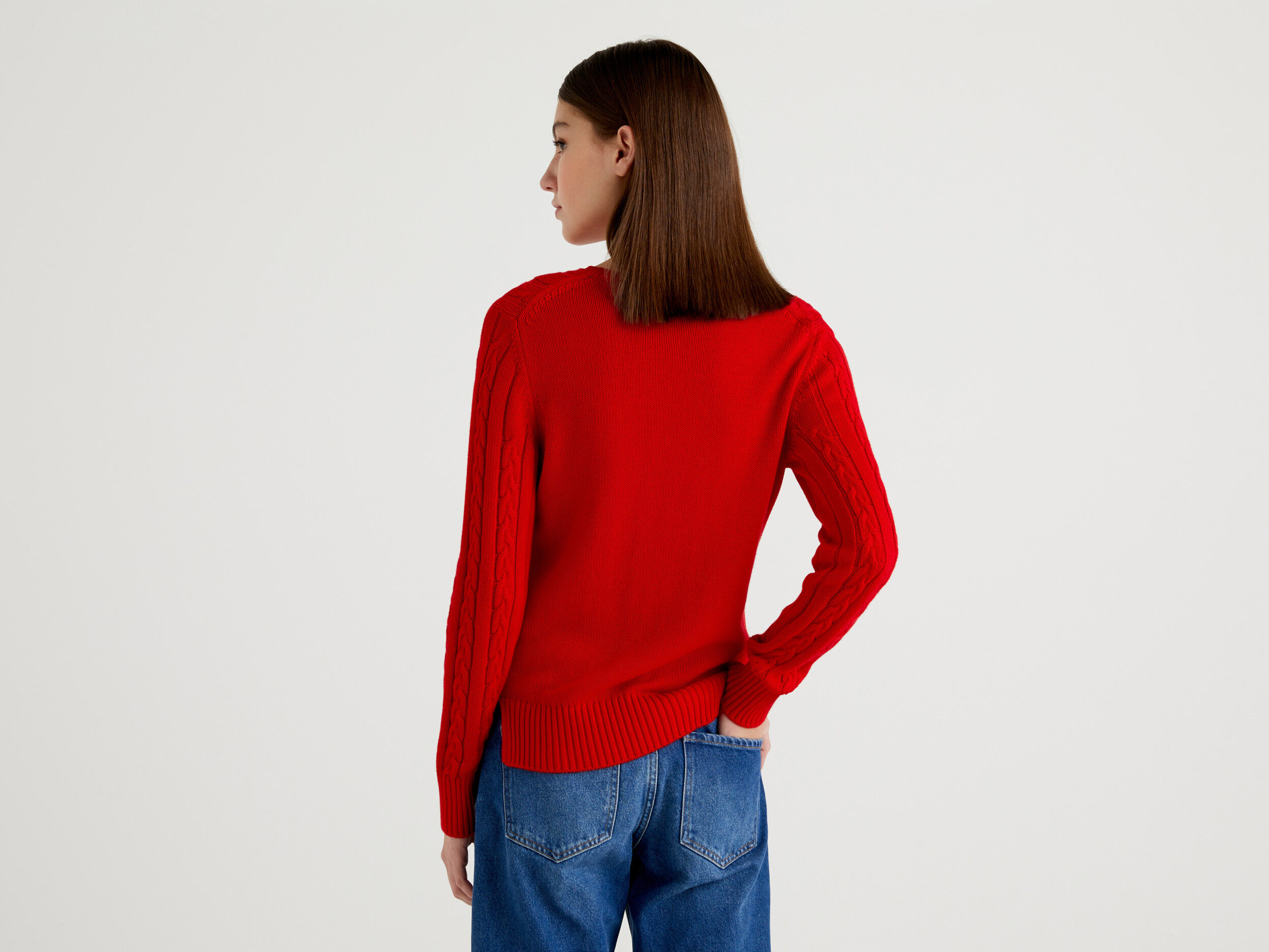 Red cotton clearance sweater women's