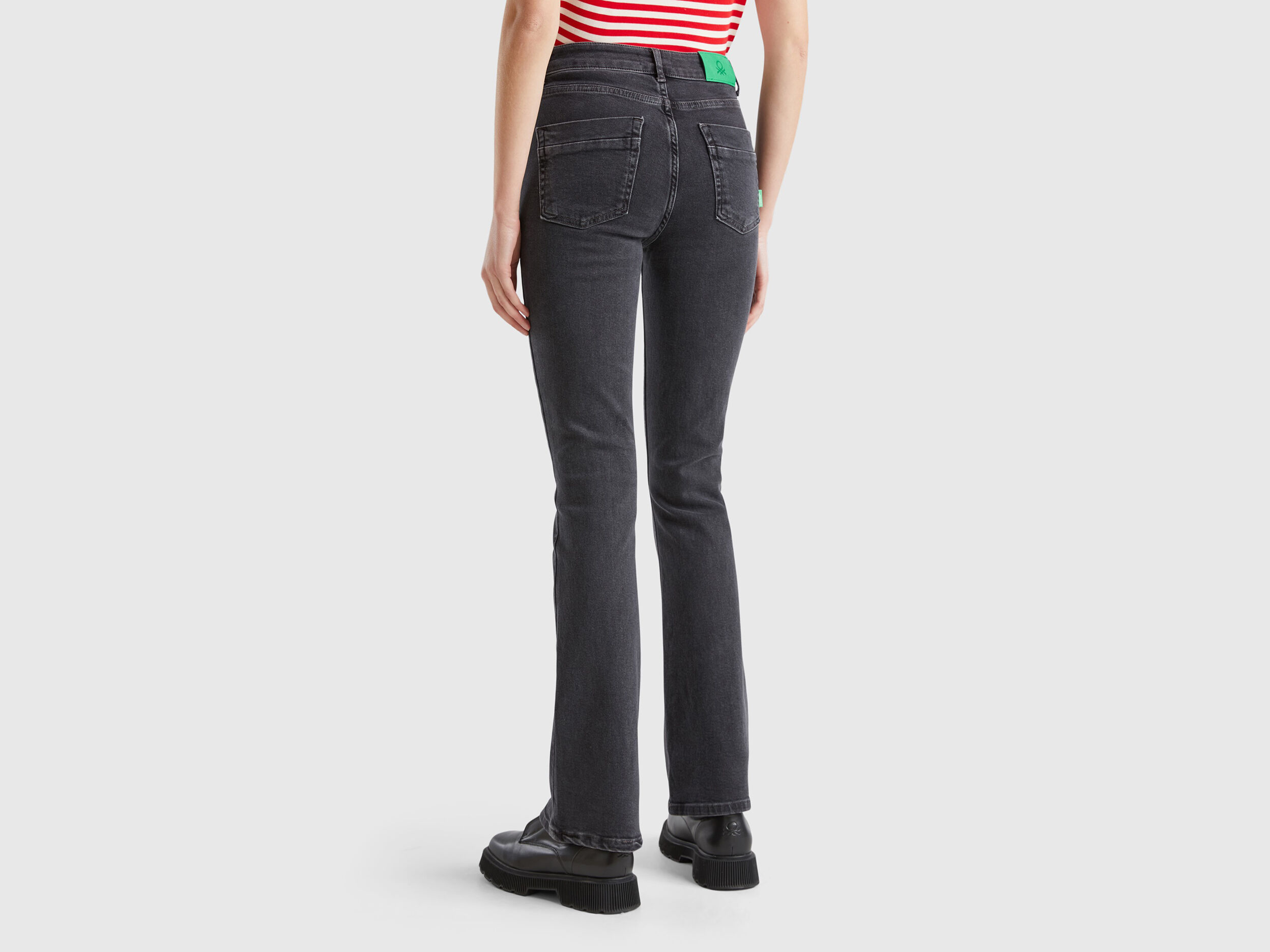 Flare fit jeans - Black | Benetton