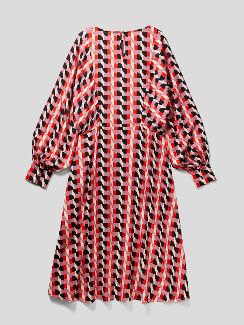 Midi patterned dress in eco-viscose image number 2