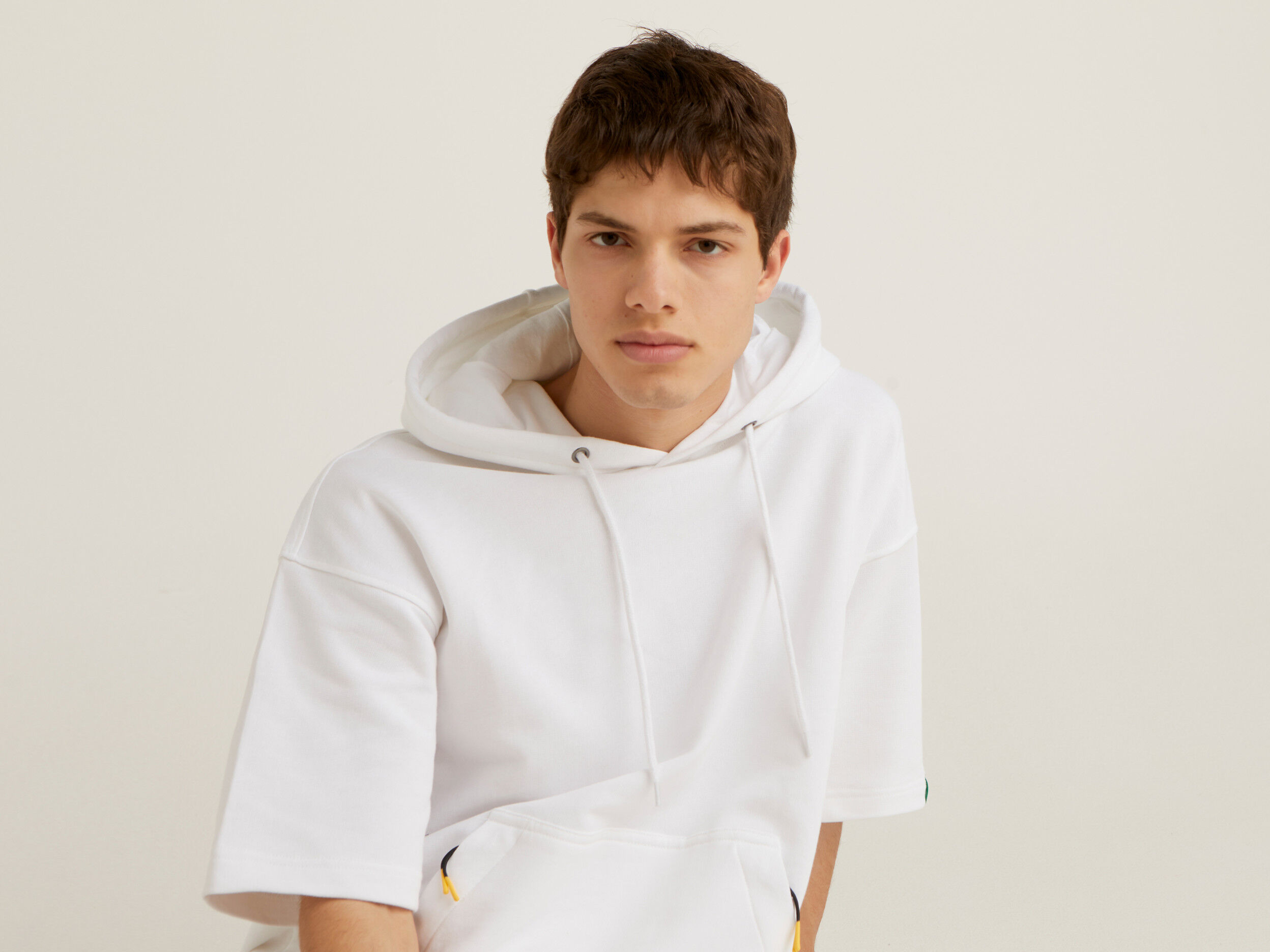 Oversized short sleeve sweatshirt White Benetton