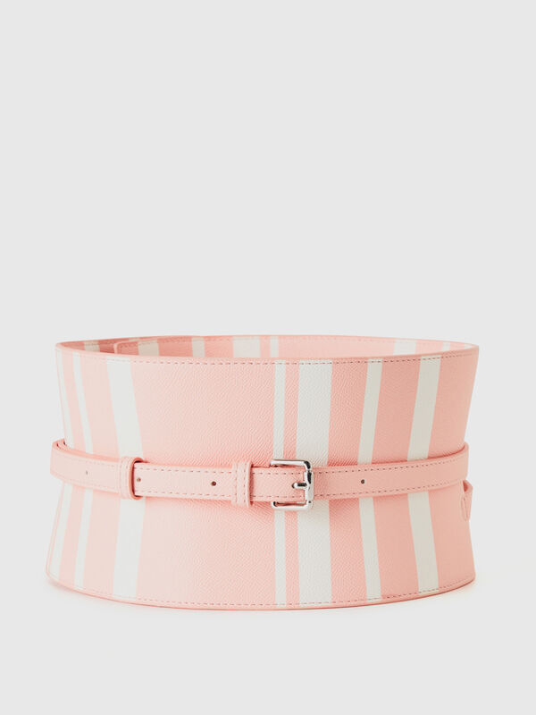 Pink striped corset belt Women