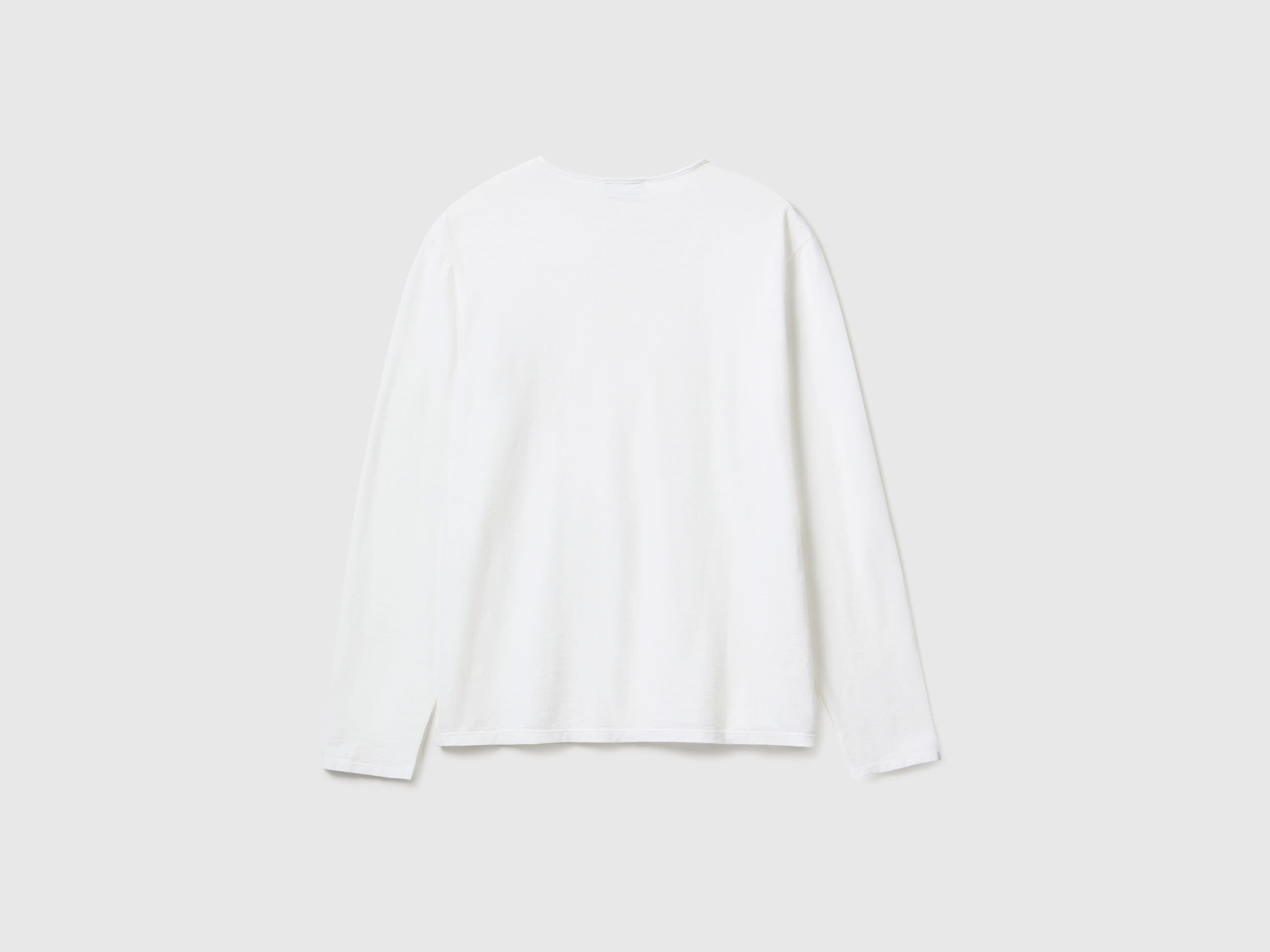 Long sleeve t shirt in 100 cotton White Benetton