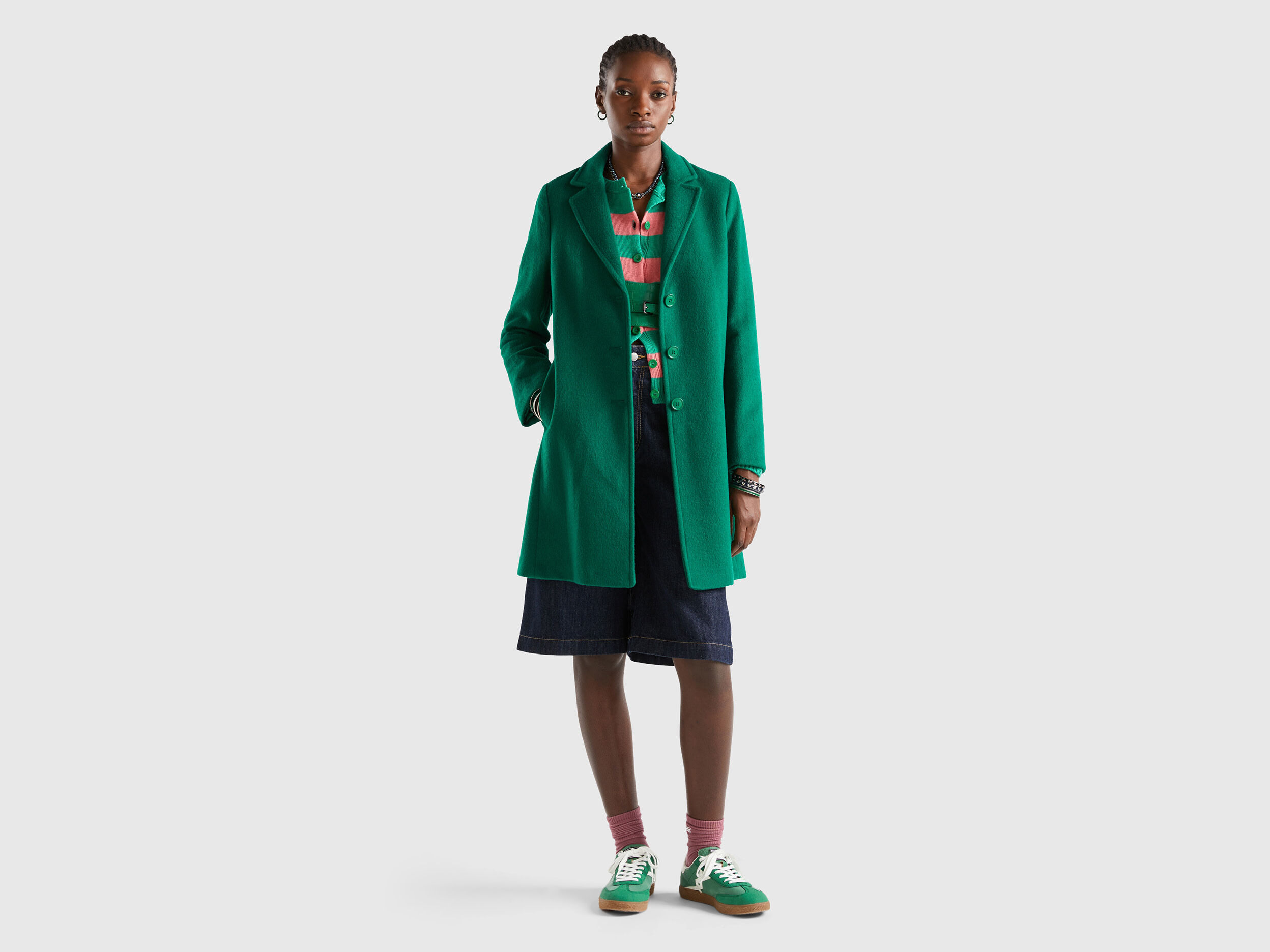Benetton shop green coat
