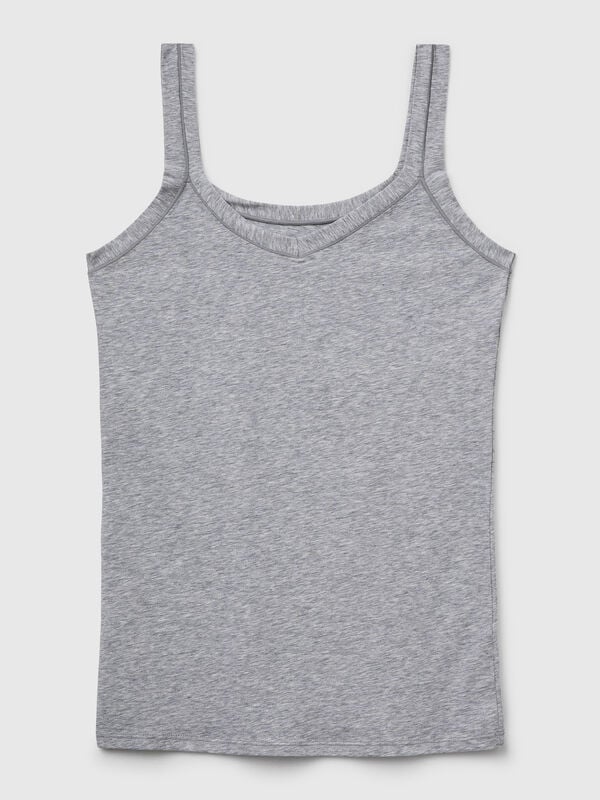 Camiseta sin mangas de algodón súper elástico Mujer