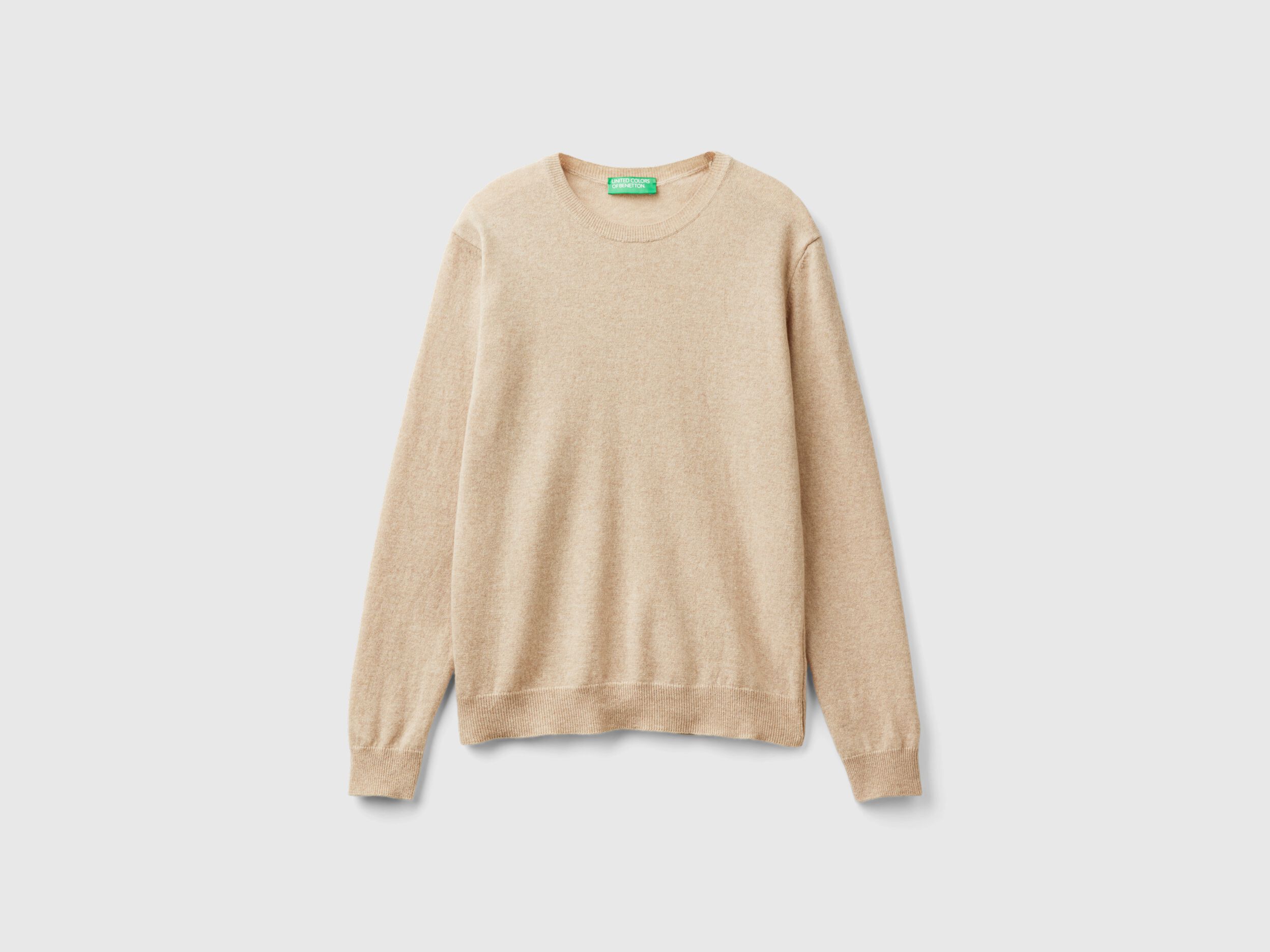 Benetton ecru crew neck sweatshirt hot sale