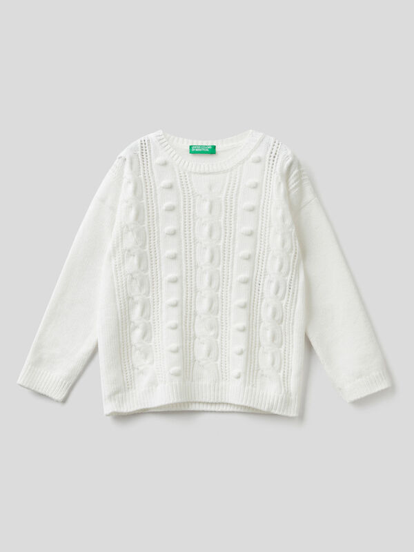Cable knit chenille sweater Junior Girl