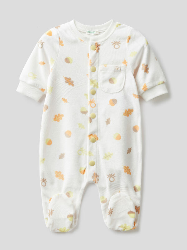 Patterned jumpsuit in chenille New Born (0-18 months)