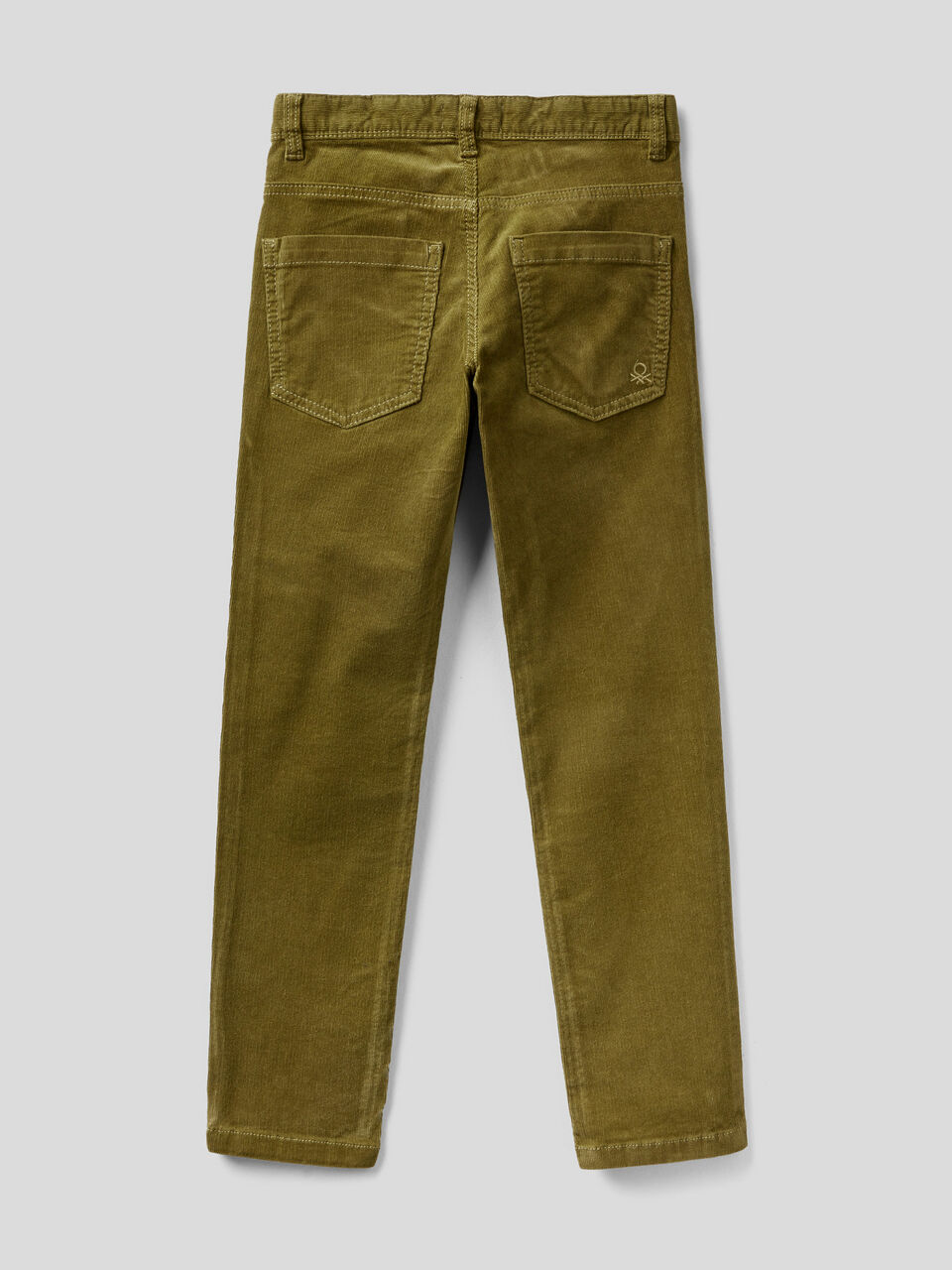 Slim fit stretch corduroy trousers - Military Green