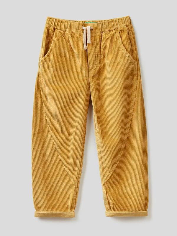 Trousers in velvet with drawstring Junior Boy