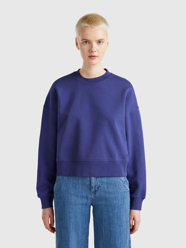 100% cotton sweatshirt with logo print Women