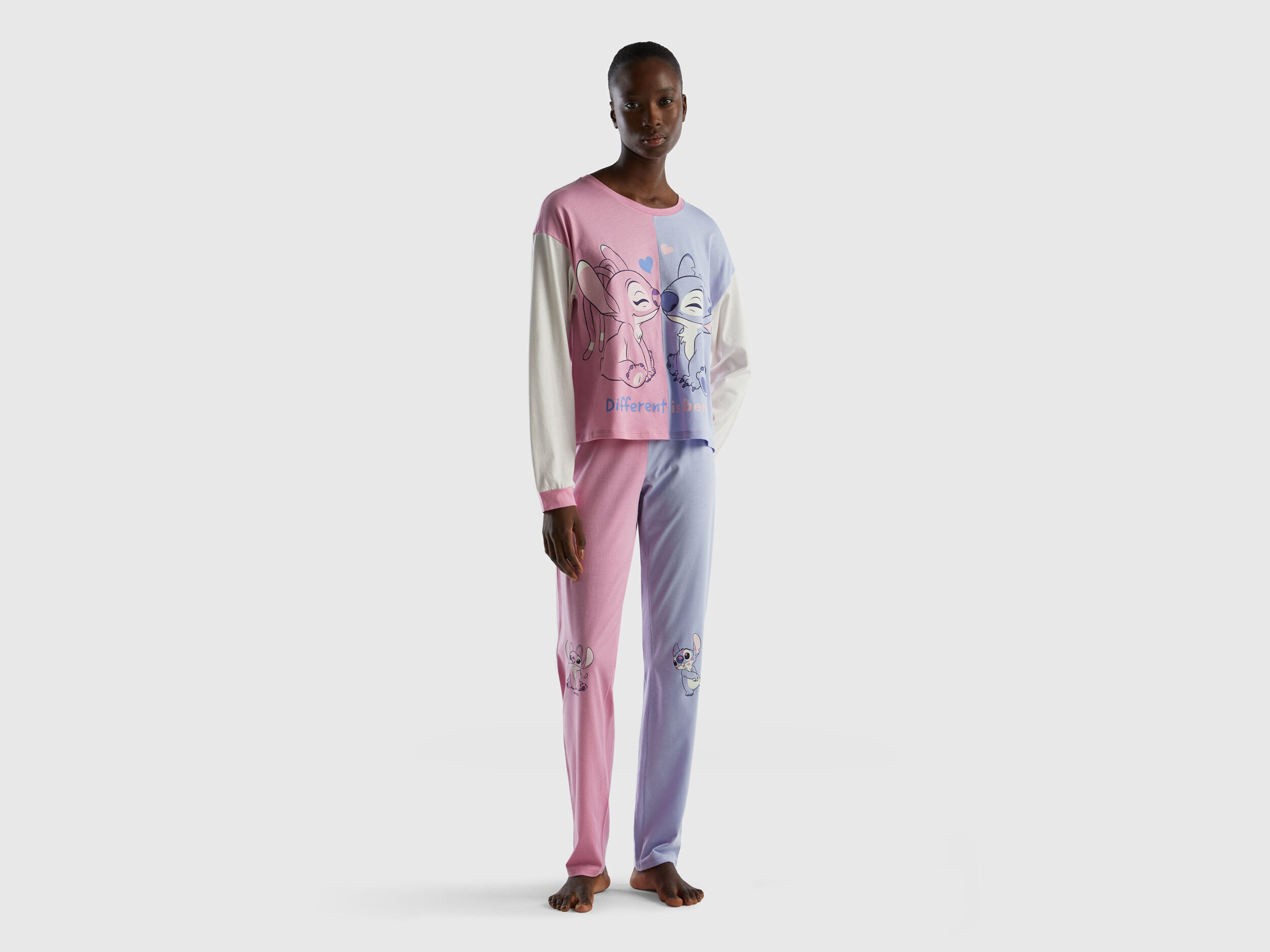 Stitch Angel top in warm cotton Mauve Benetton