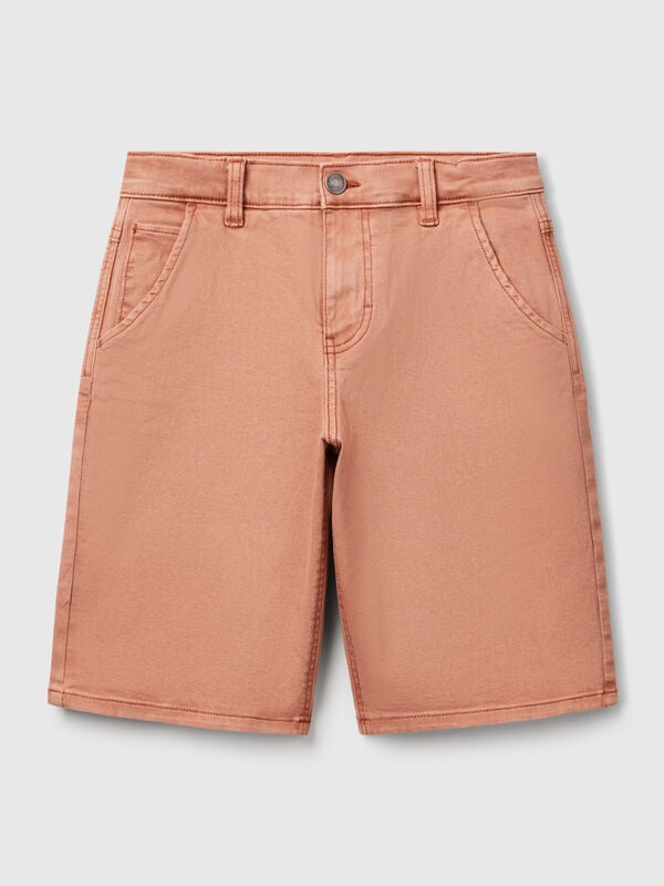 Regular fit denim-effect bermudas Junior Boy