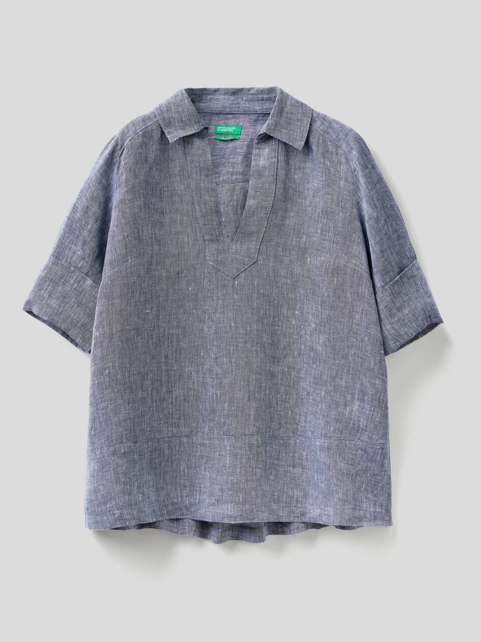 Short sleeve blouse in pure linen image number null