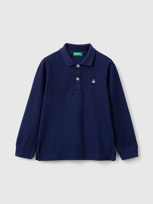 Polo de algodón de manga larga Niño