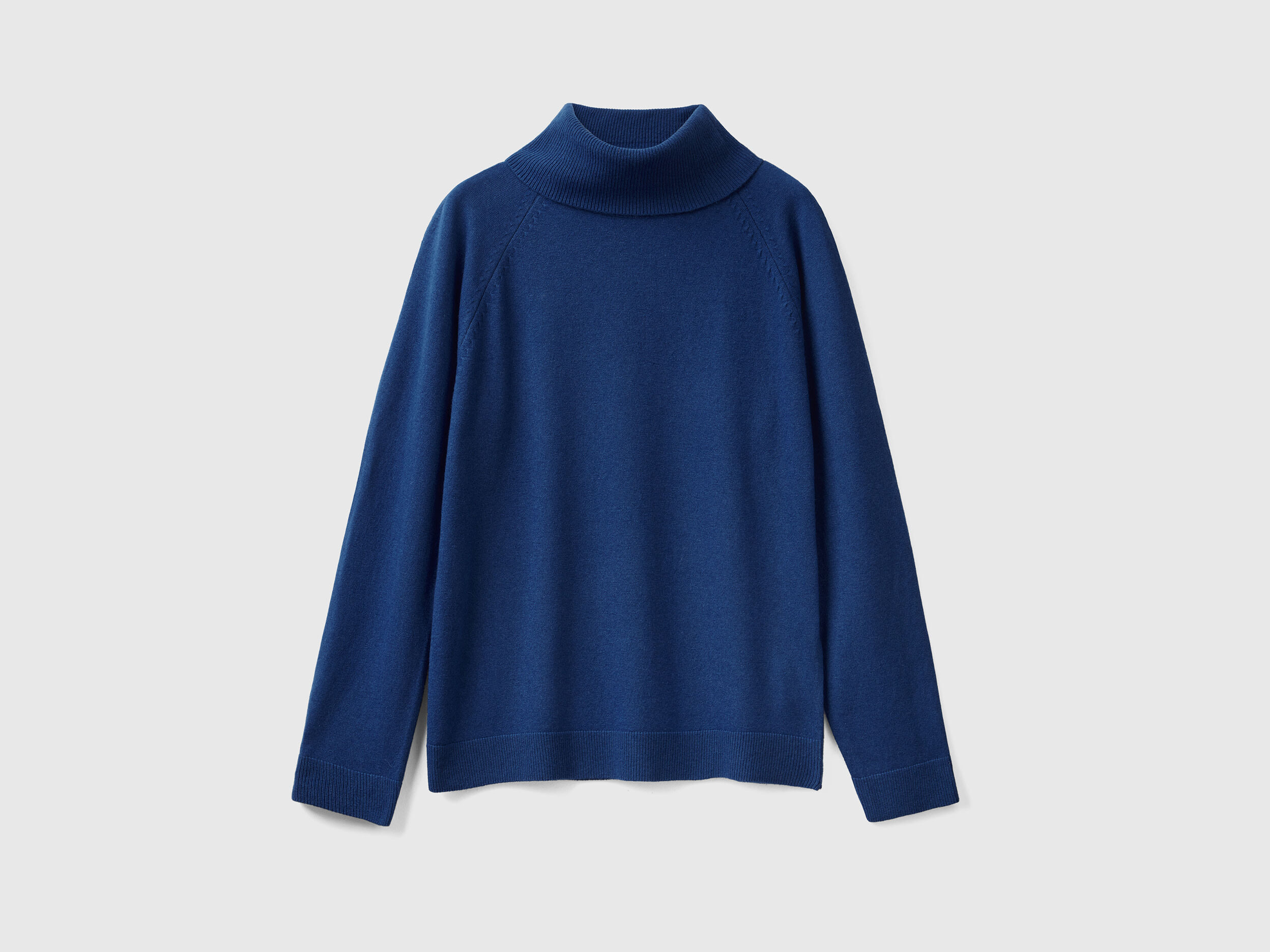 Navy blue cashmere turtleneck sweater on sale