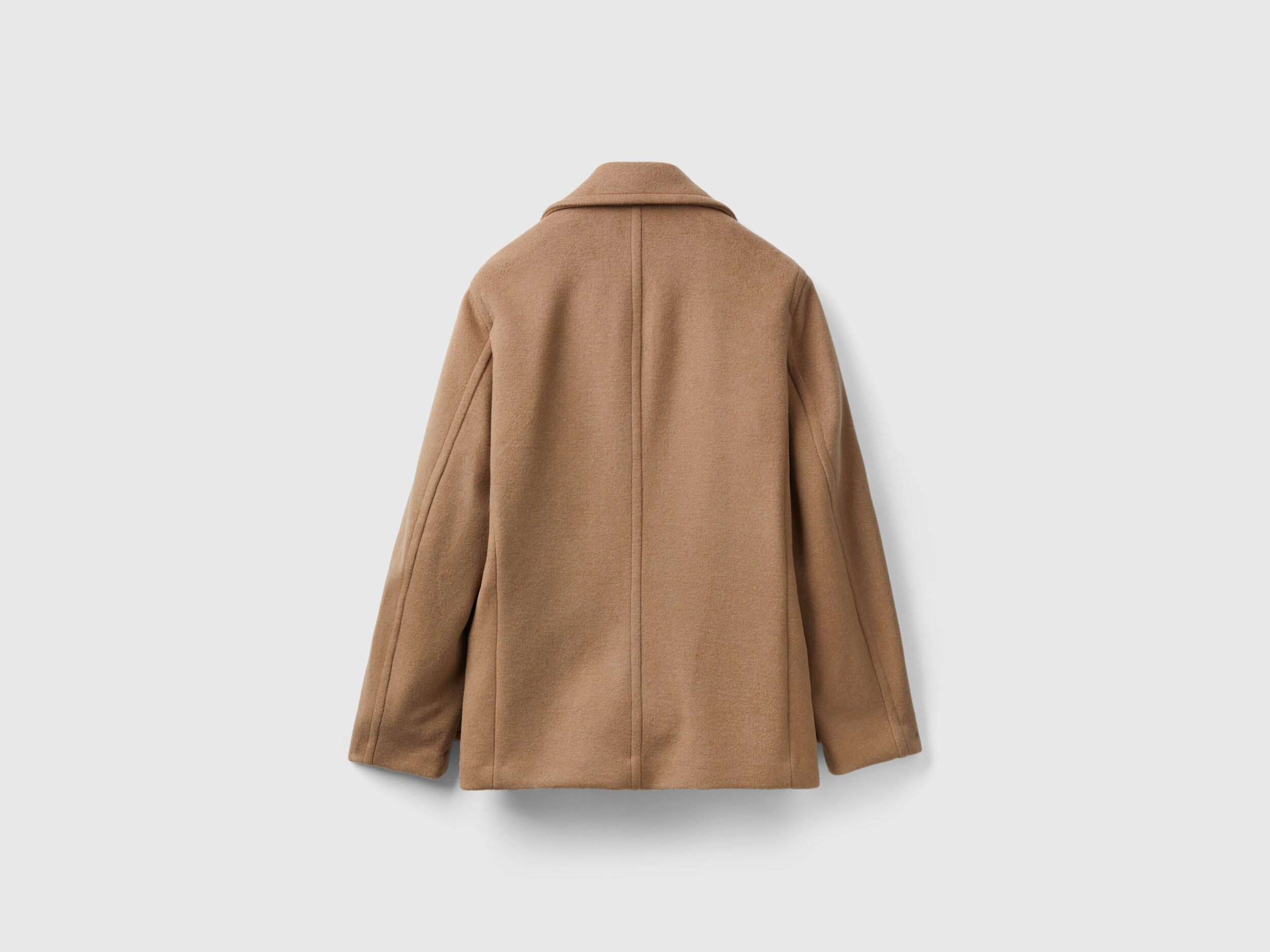 Shetland wool blend jacket Camel Benetton
