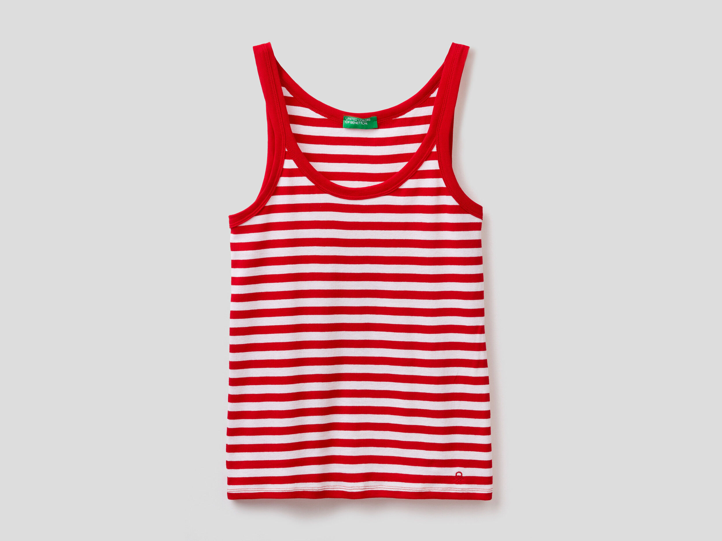 Red striped tank top in 100 cotton Red Benetton