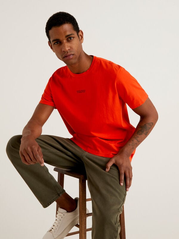 Relaxed fit t-shirt with writing Men